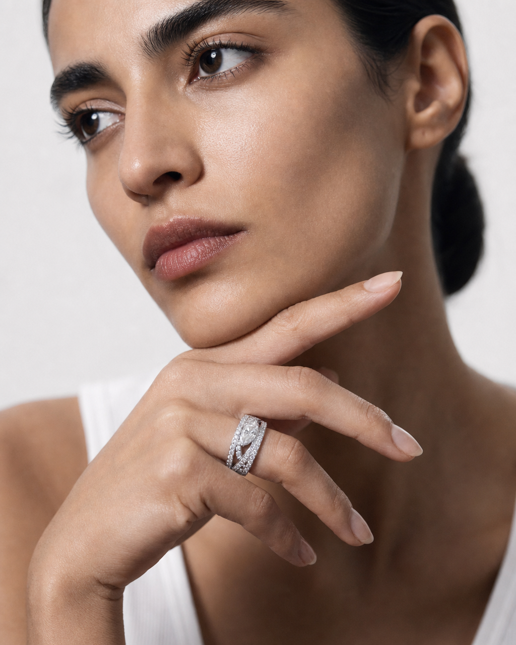 2-Carat Marquise Moissanite Solitaire Ring - lifestyle shot