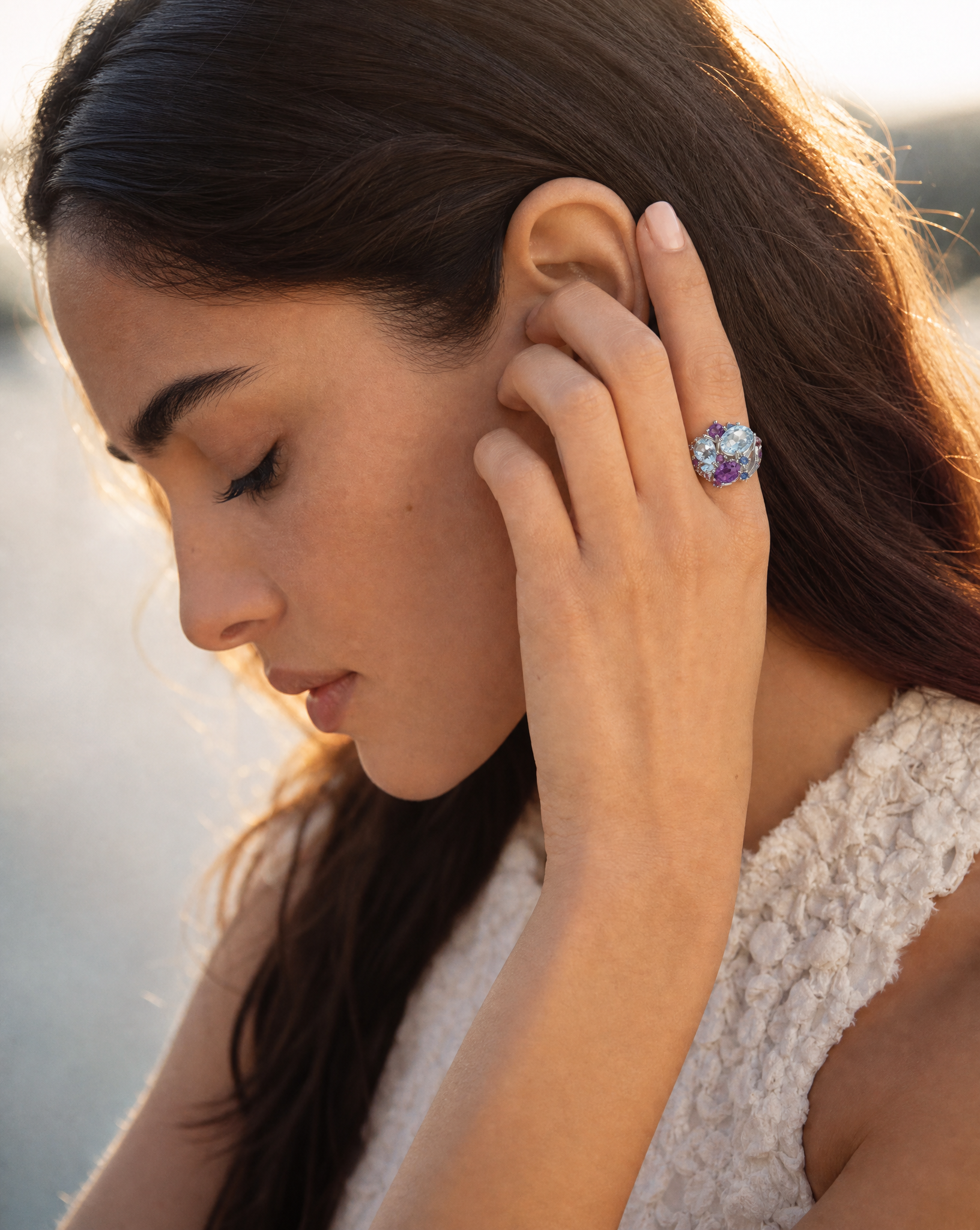 Natural Multi-Gemstone Statement Ring - lifestyle shot