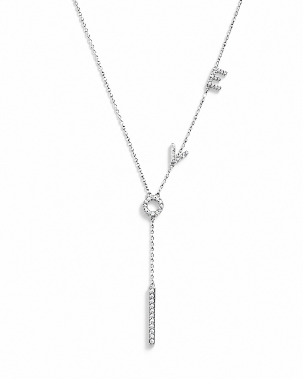 LOVE Letter Moissanite Y-Necklace - product shot