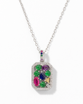 Natural Multi-Color Tourmaline Pendant Necklace - product shot