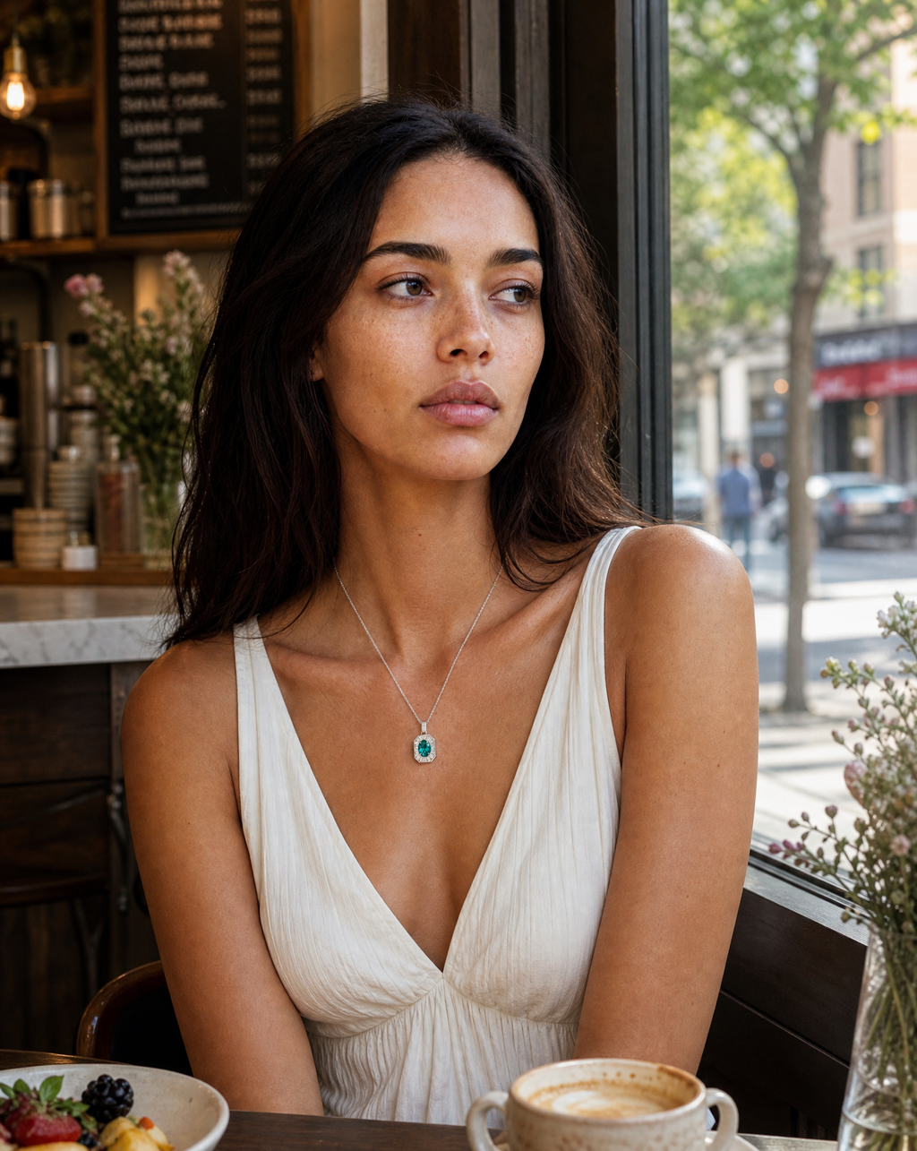 Paraíba Square Pendant Necklace