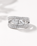 2-Carat Marquise Moissanite Solitaire Ring - product shot on white background