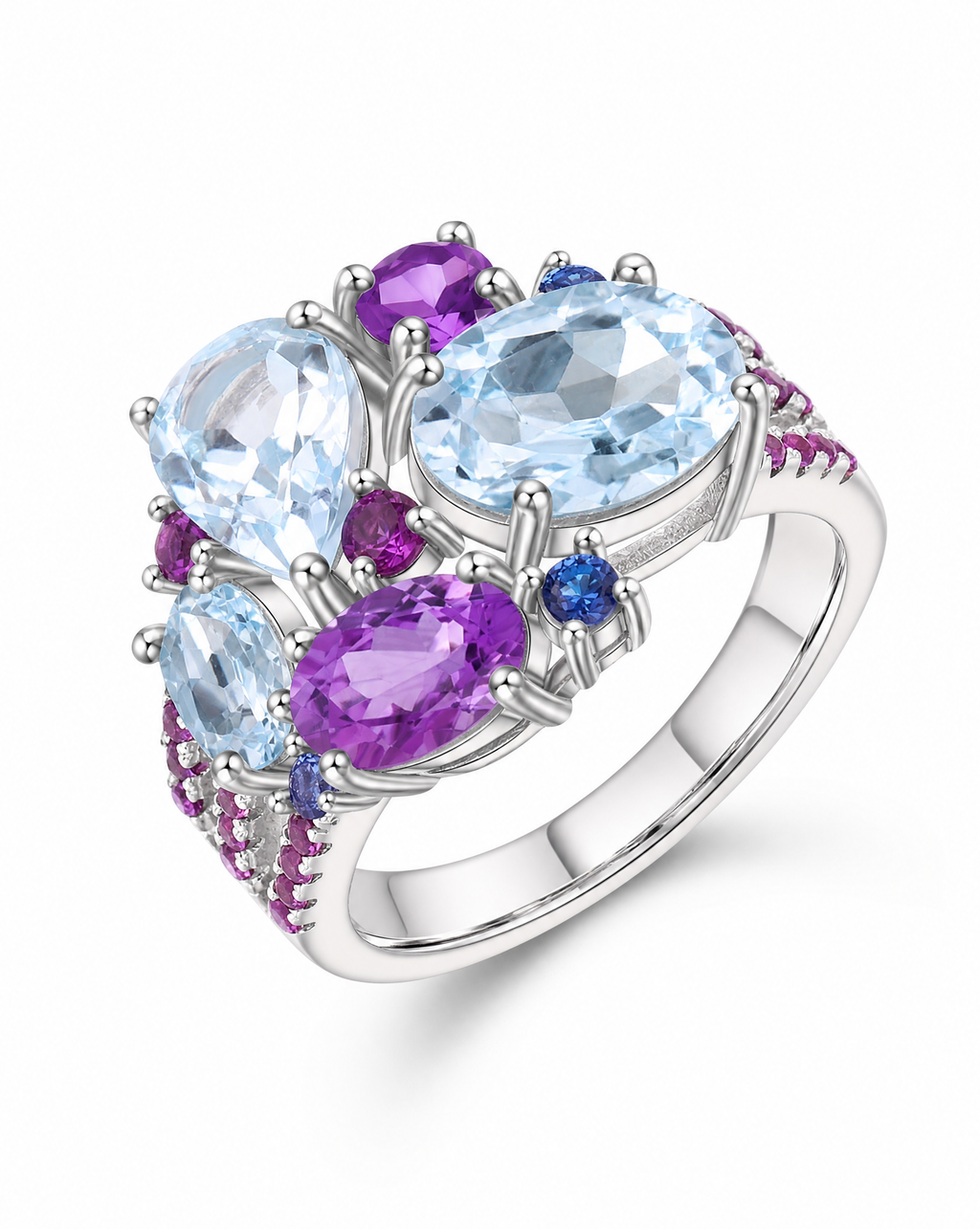 Natural Multi-Gemstone Statement Ring