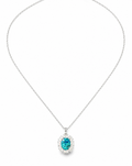 Oval Paraíba Pendant Necklace - product shot on white background