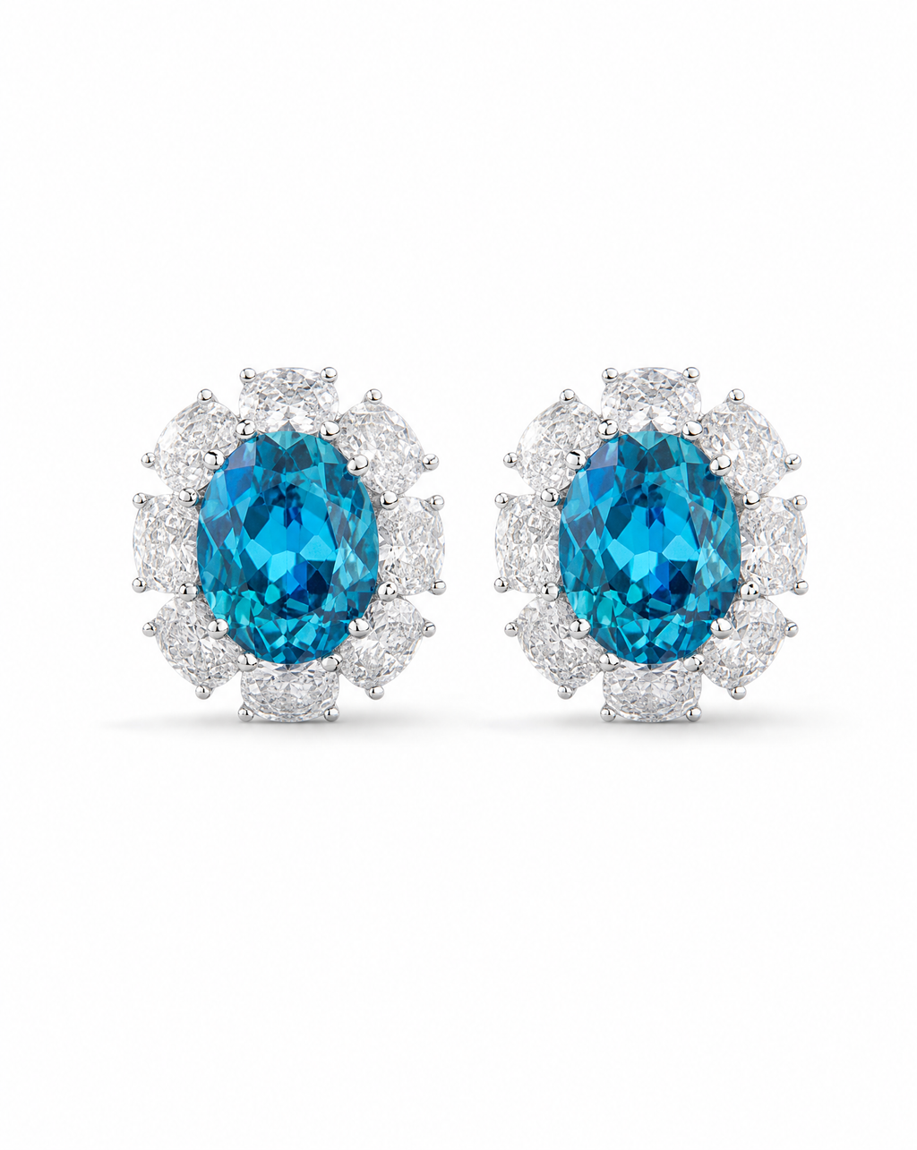 Oval Paraíba Stud Earrings - product shot on white background