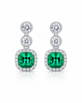 Square Emerald Drop Earrings