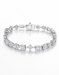 White Pear-Cut Moissanite Tennis Bracelet - product shot on white background