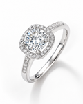 Sugar Cube Moissanite Statement Ring - product shot on white background