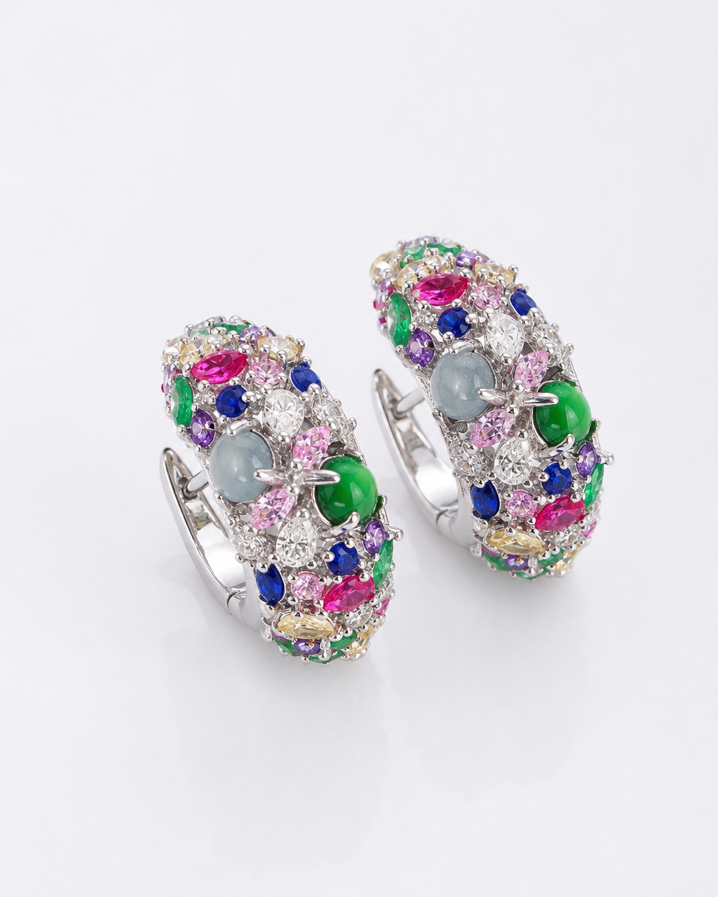 Natural Multi-Color Tourmaline Drop Earrings - product shot