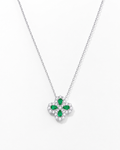 Emerald Blossom Moissanite Pendant Necklace - product shot