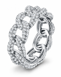 Pavé Chain Link Eternity Ring - product shot on white background