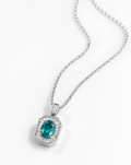 Paraíba Square Pendant Necklace - product shot on white background