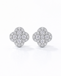 Clover Blossom Moissanite Stud Earrings - product shot