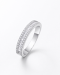 Classic Silver Moissanite Solitaire Ring - product shot on white background