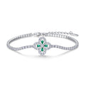 Emerald & Moissanite Blossom Link Bracelet - product shot