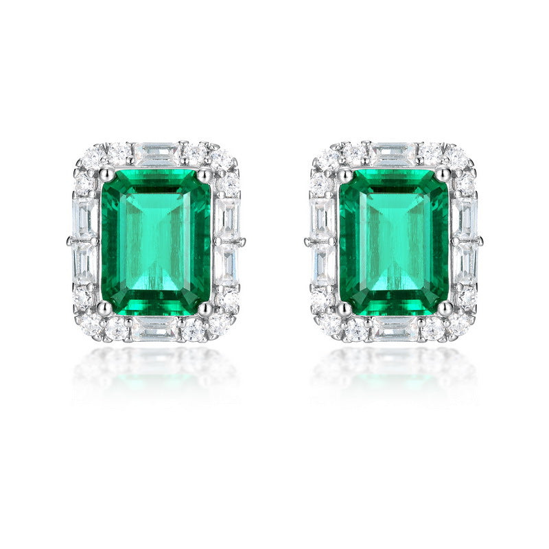 Square Emerald Stud Earrings - original product photo