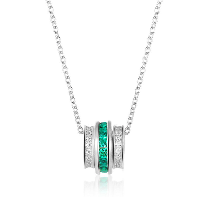 Emerald Barrel Pendant Necklace - product shot
