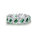 Chevron Green Lab-Grown High Carbon Diamond Ring - product photo