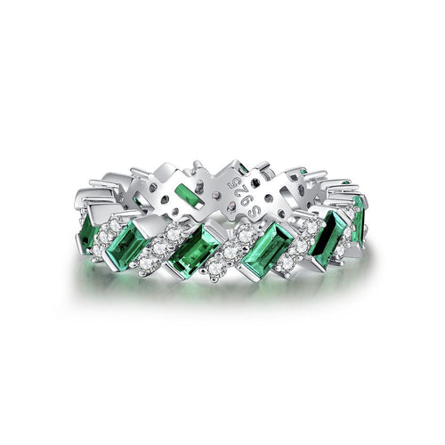 Chevron Green Lab-Grown High Carbon Diamond Ring - product photo