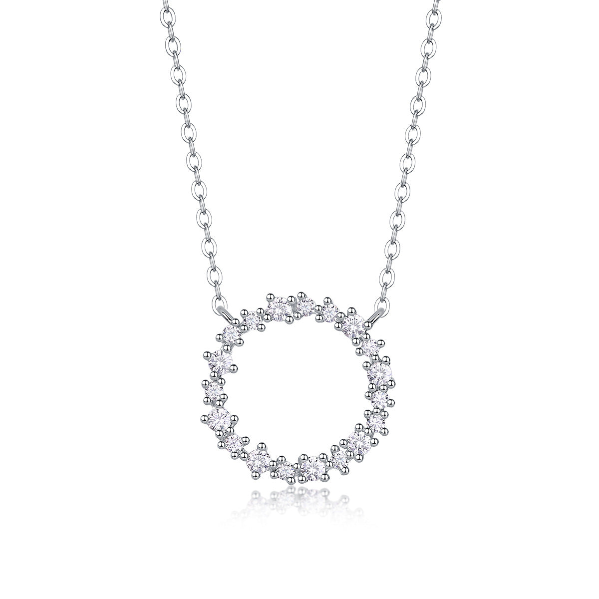 Circle Moissanite Pendant Necklace - product shot