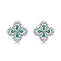 Emerald & Moissanite Blossom Stud Earrings - product shot