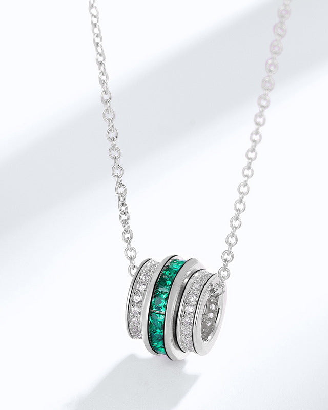 Emerald Barrel Pendant Necklace
