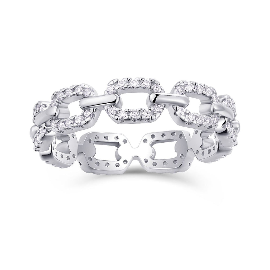 White Moissanite Interlocking Ring - product shot