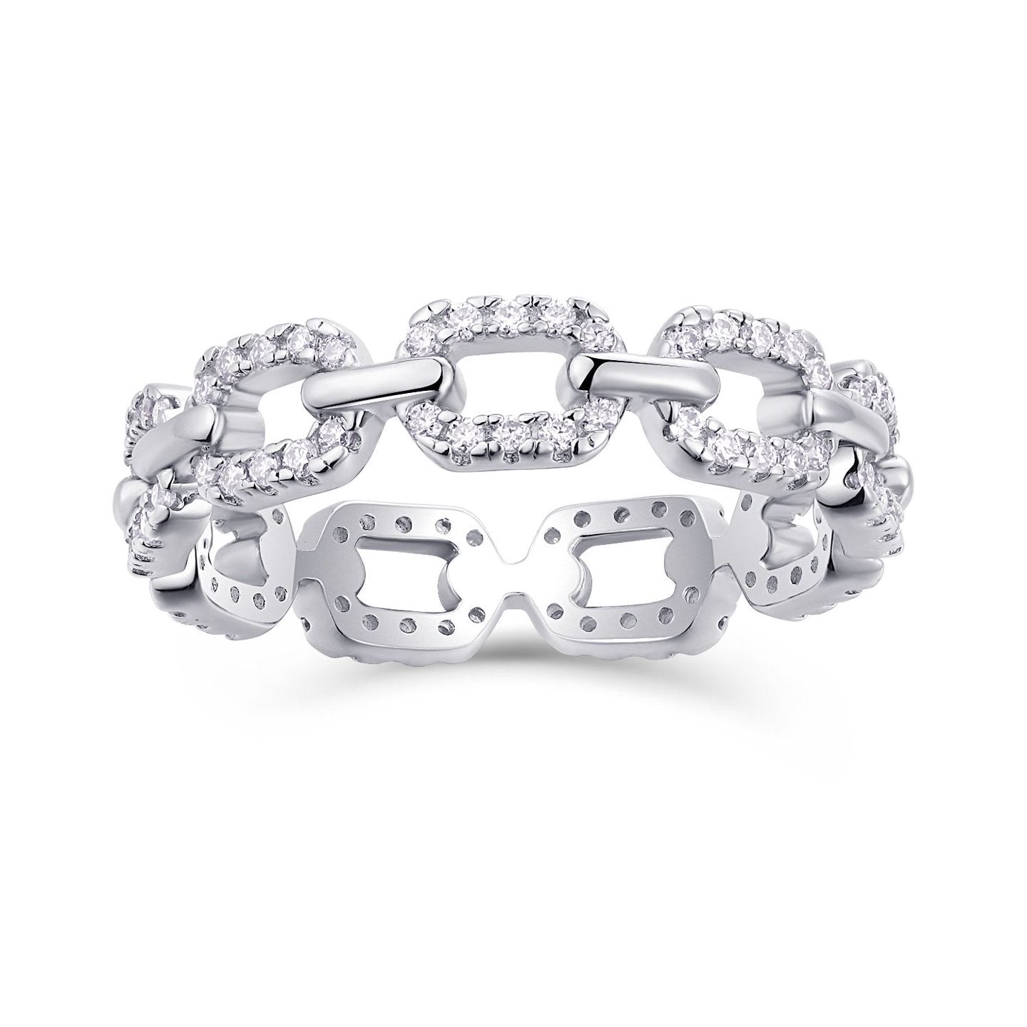 White Moissanite Interlocking Ring - product shot