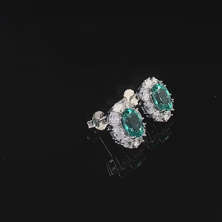 Oval Paraíba Stud Earrings