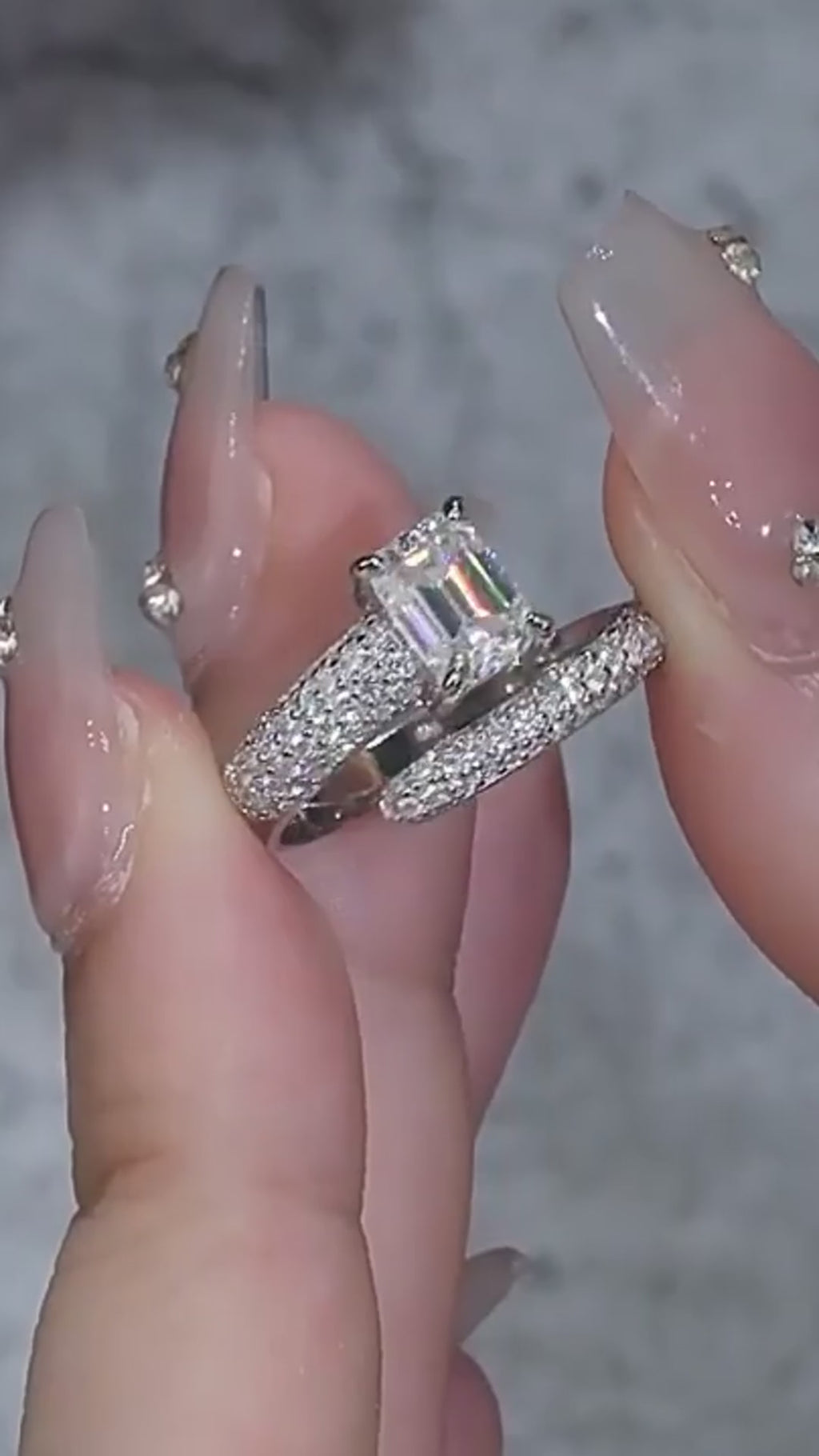 Emerald-Cut Moissanite Bypass Ring