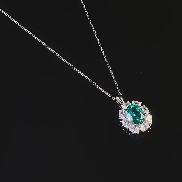 Oval Paraíba Pendant Necklace