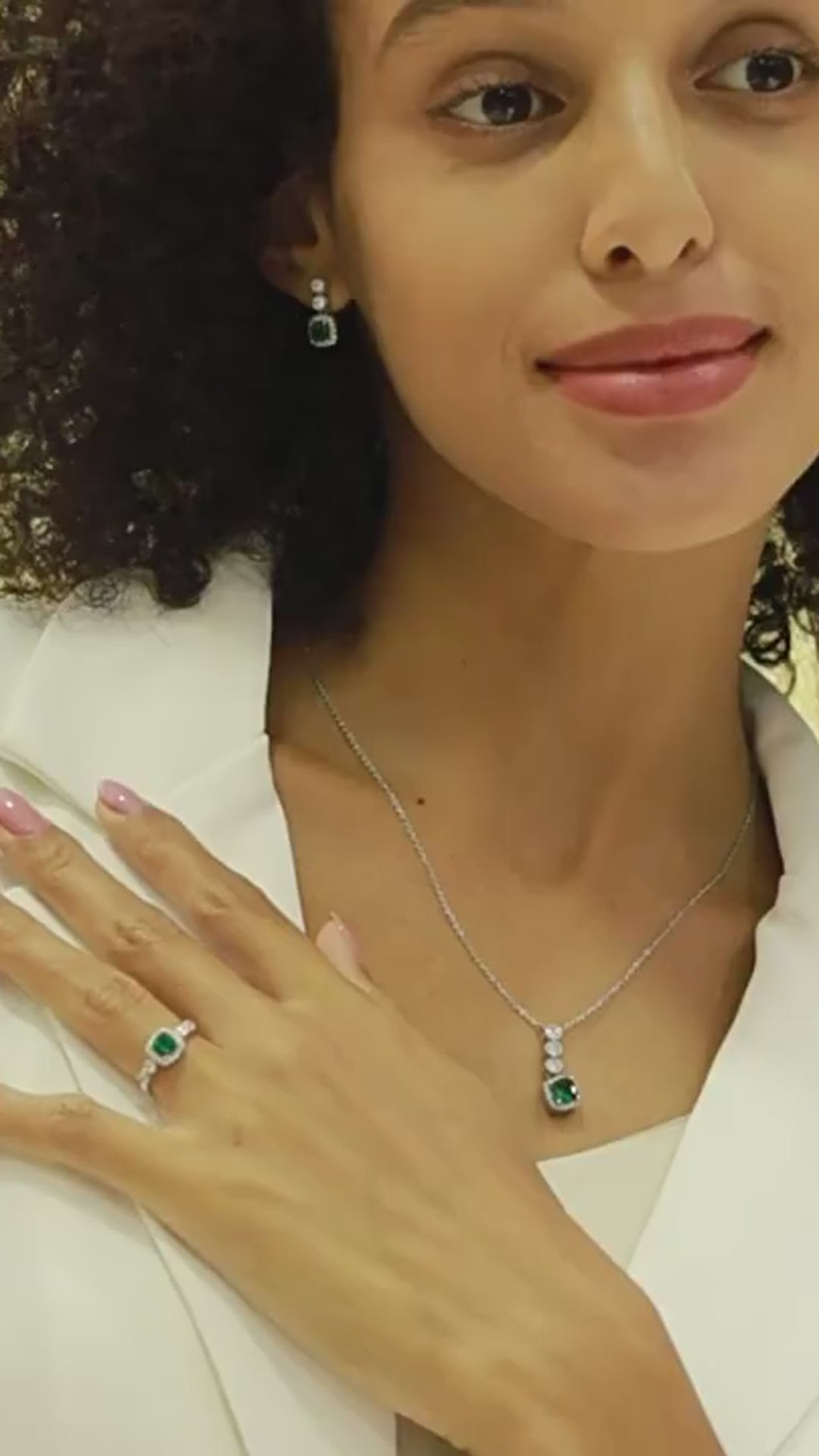 Square Emerald Open Ring